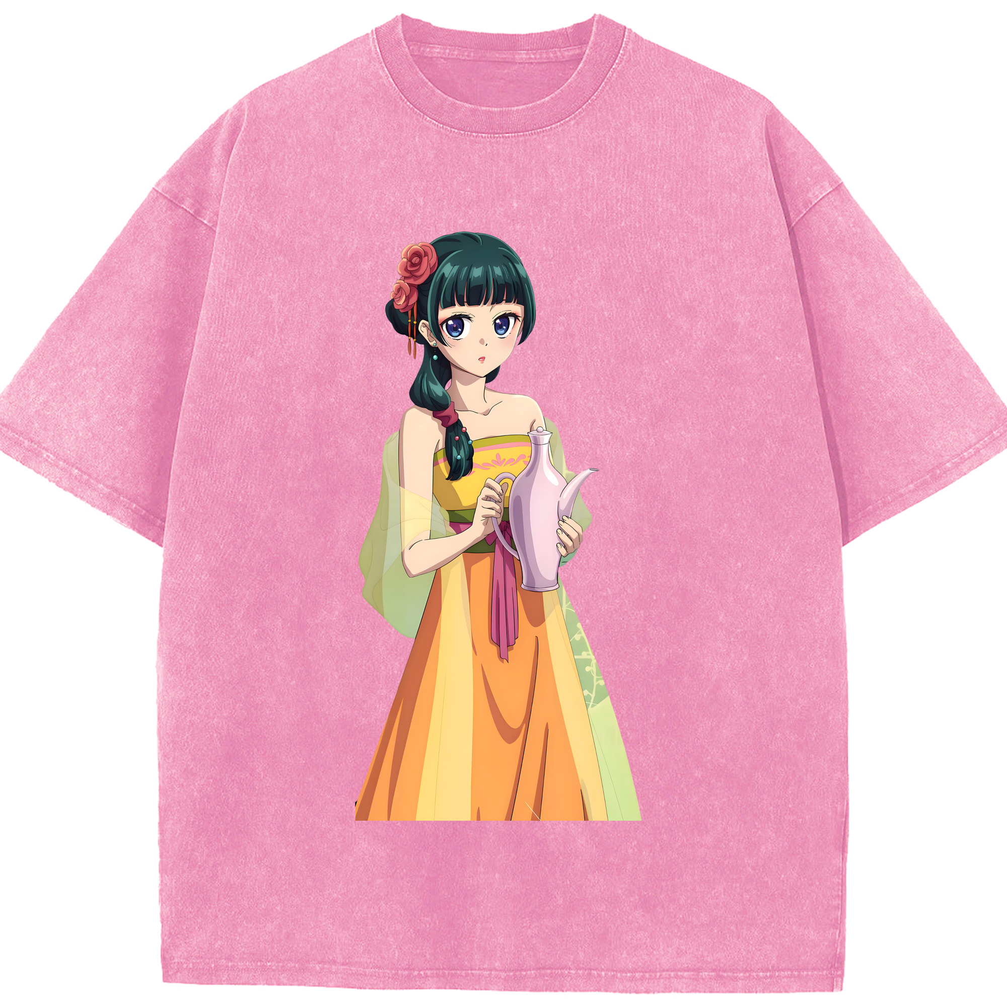 （画像用） 薬屋のひとりごと The Apothecary Diaries 綿100% ヴィンテージ風 半袖Tシャツ（フロントプリント）